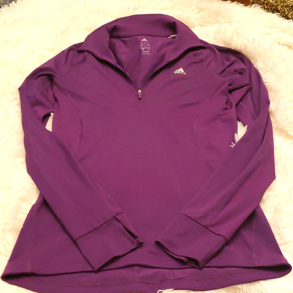 Adidas climalite womens half zip jacket sz S